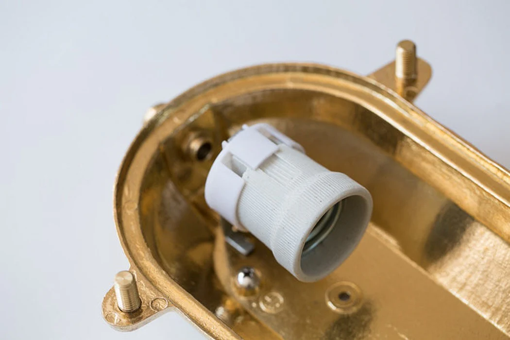 Nautilus Oval brass cage outdoor wall light / ceiling Light - Image 14