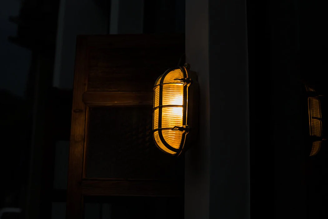 Nautilus Oval brass cage outdoor wall light / ceiling Light - Image 21