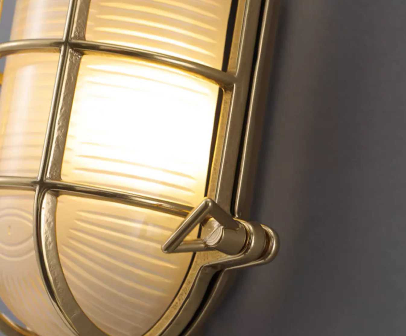 Nautilus Oval brass cage outdoor wall light / ceiling Light - Image 23