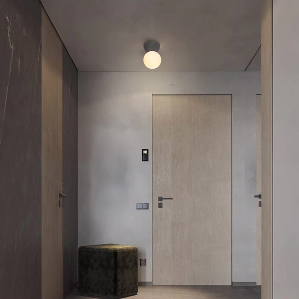 Nero Bianco Minimalist Stone Wall Sconce / Ceiling Light - Image 12