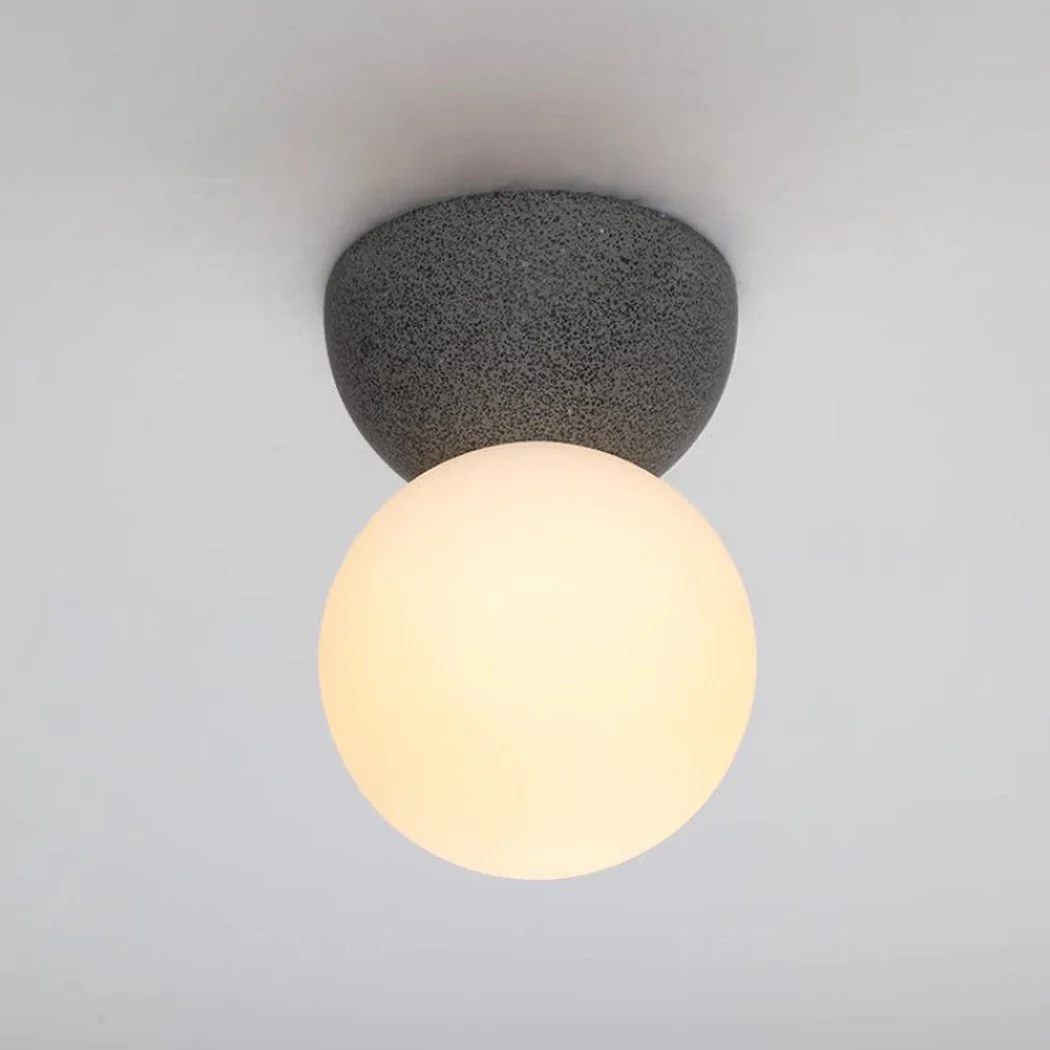 Nero Bianco Minimalist Stone Wall Sconce / Ceiling Light - Image 18