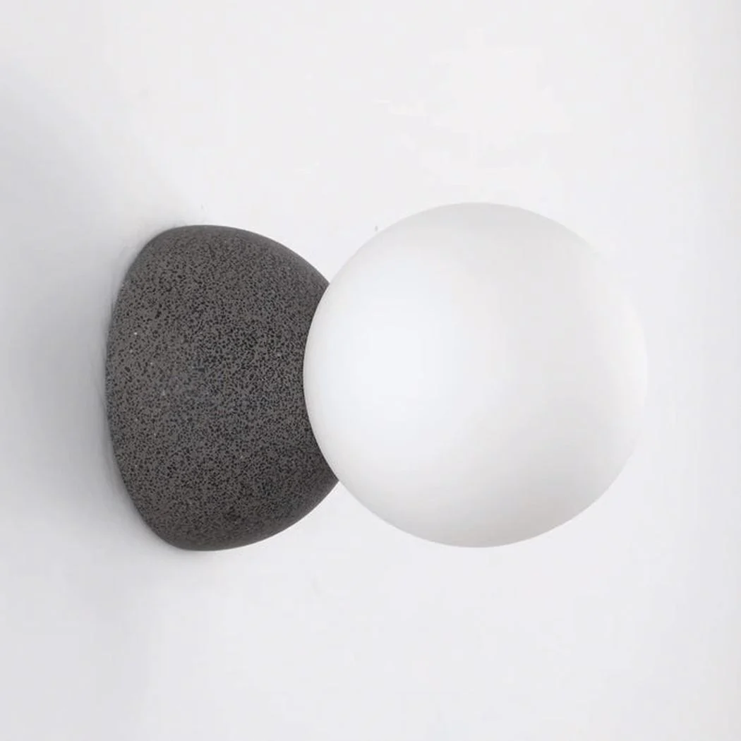 Nero Bianco Minimalist Stone Wall Sconce / Ceiling Light - Image 6