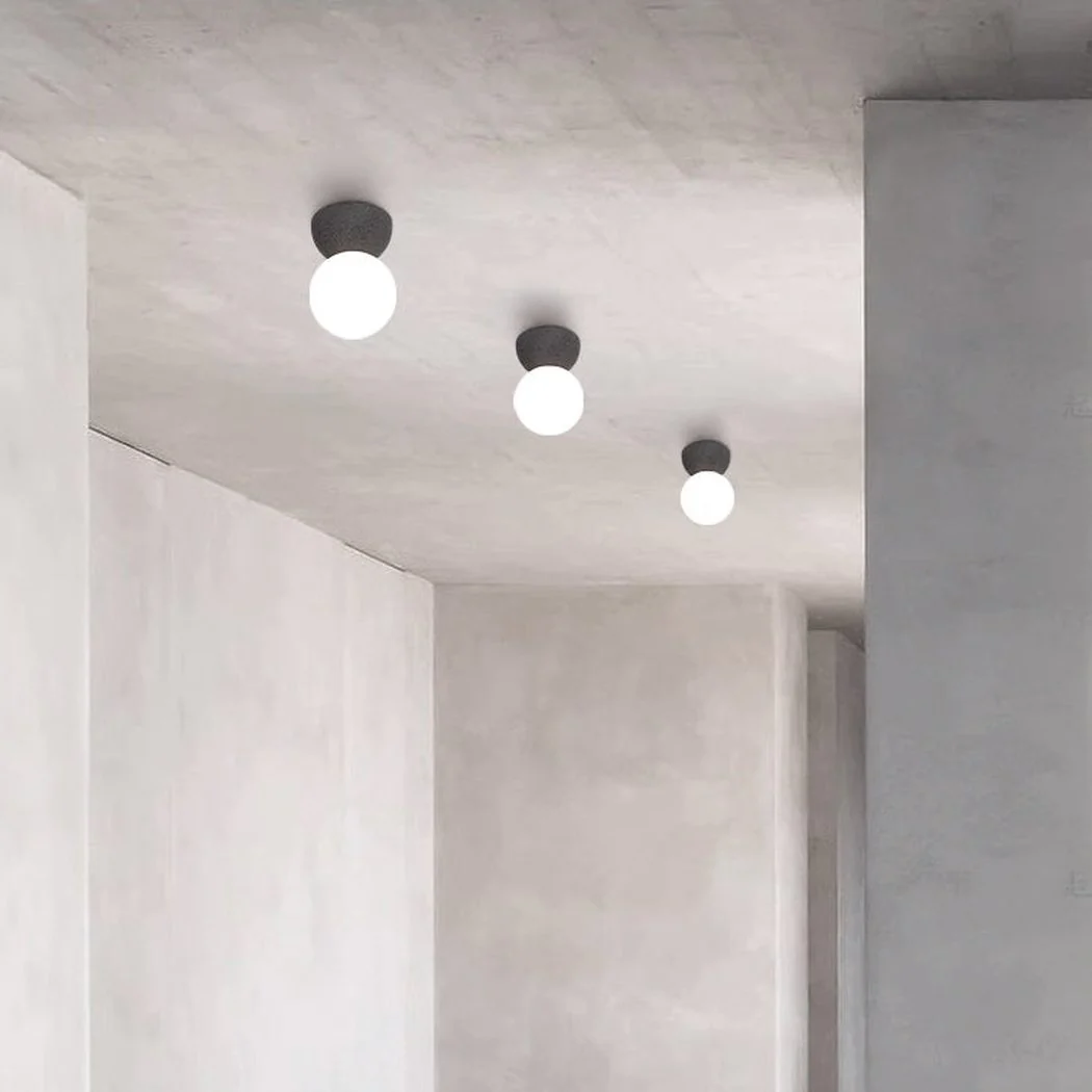 Nero Bianco Minimalist Stone Wall Sconce / Ceiling Light - Image 9