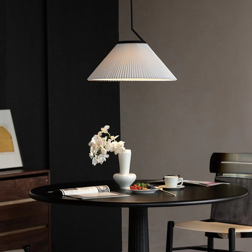 Nobu Pleated Shade Minimalist Pendant Light - Image 12