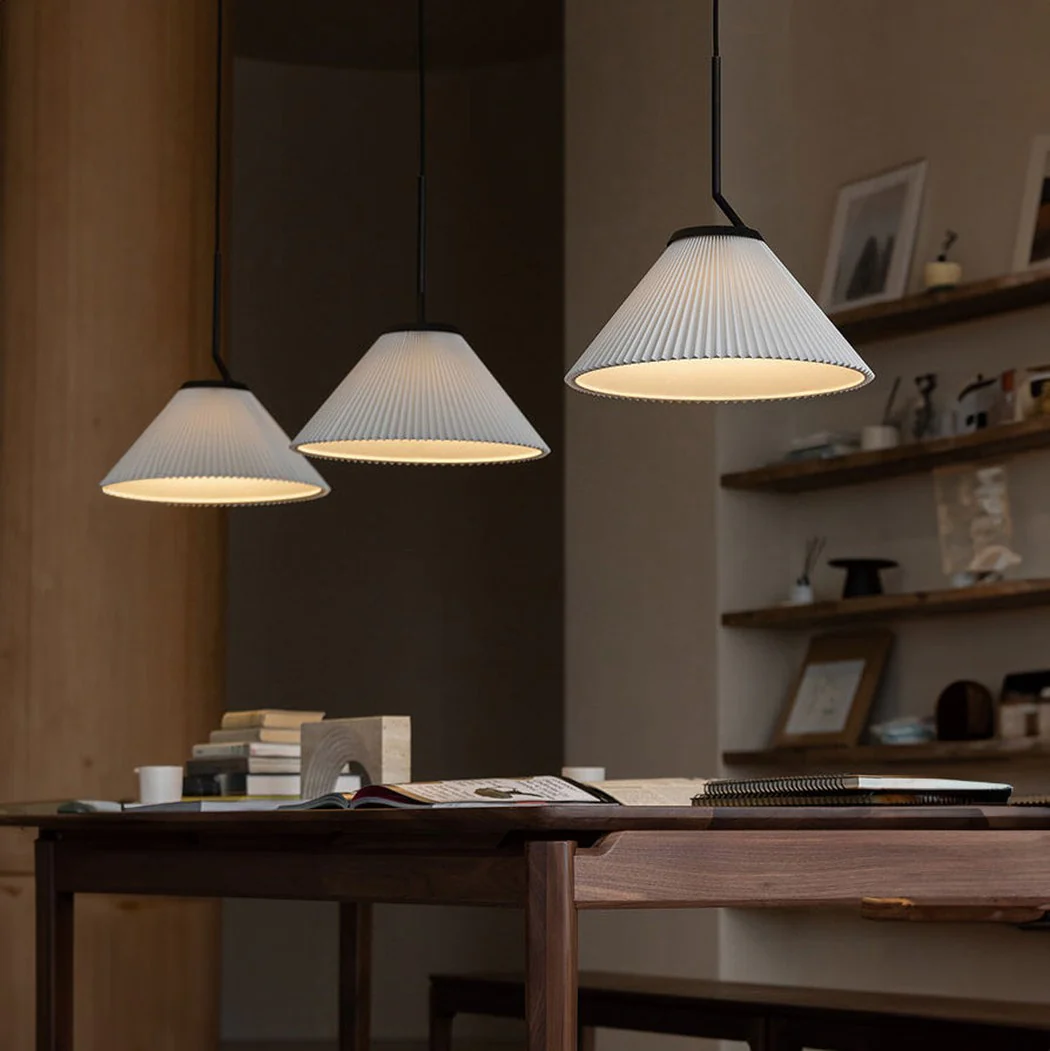 Nobu Pleated Shade Minimalist Pendant Light - Image 9