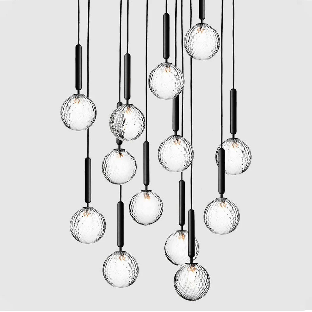Nostra Minimalist Faceted Crystal Glass cluster Chandelier - Image 2