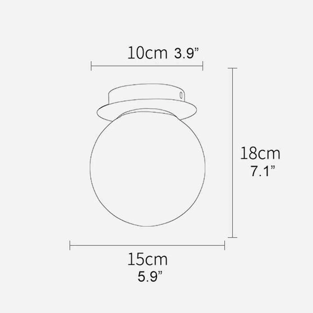 Odesa Black Round Sphere Minimalist Wall Light / Ceiling Light - Image 3