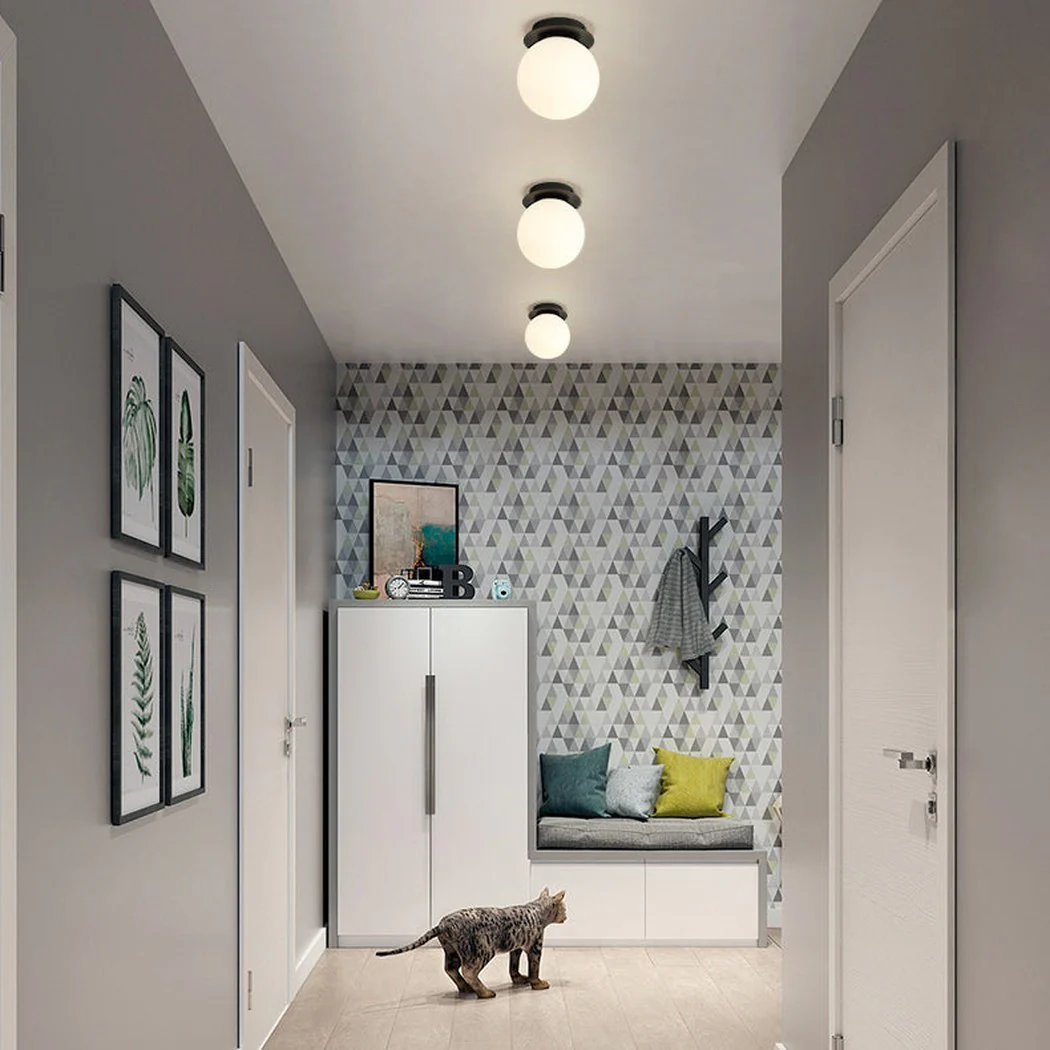 Odesa Black Round Sphere Minimalist Wall Light / Ceiling Light - Image 4
