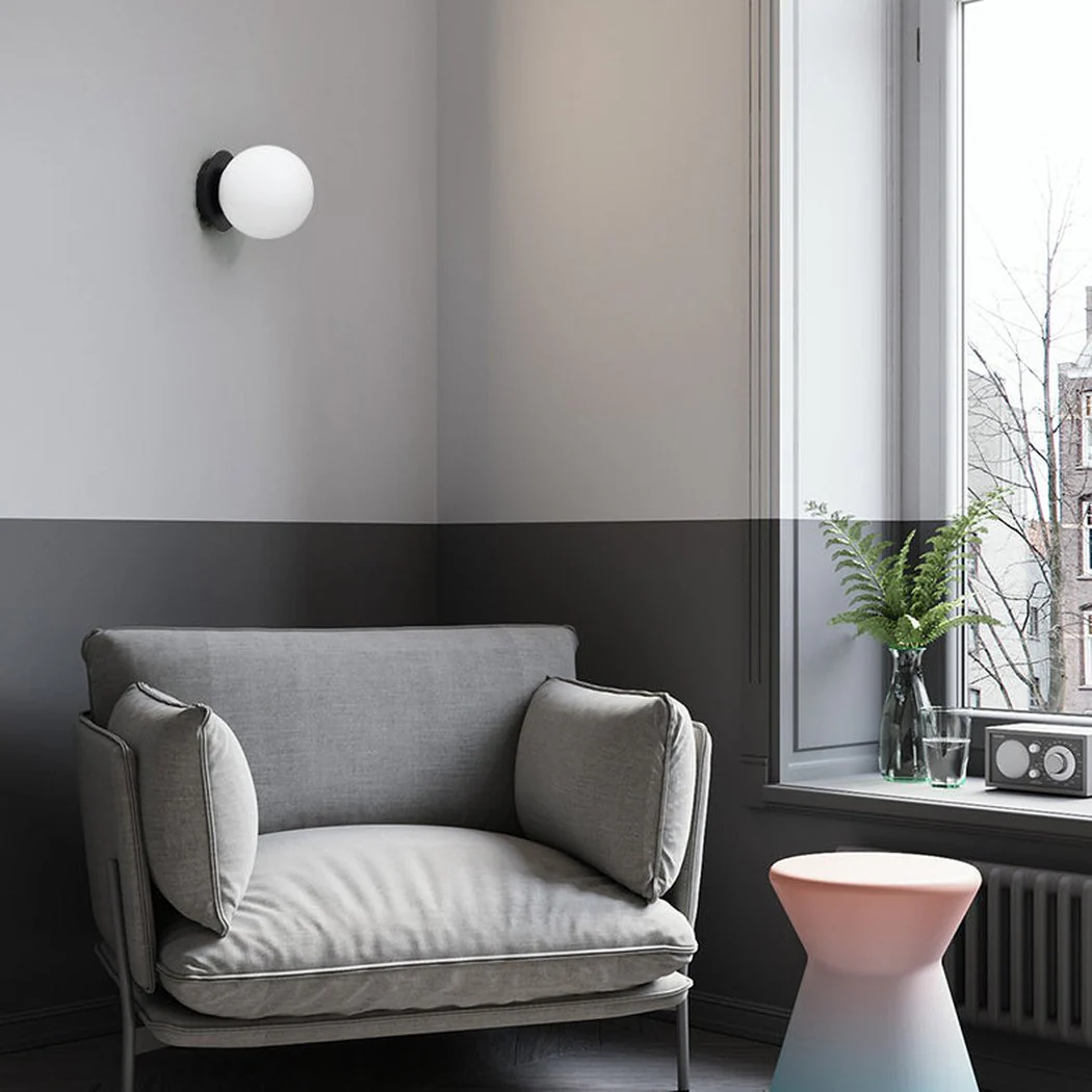 Odesa Black Round Sphere Minimalist Wall Light / Ceiling Light - Image 6