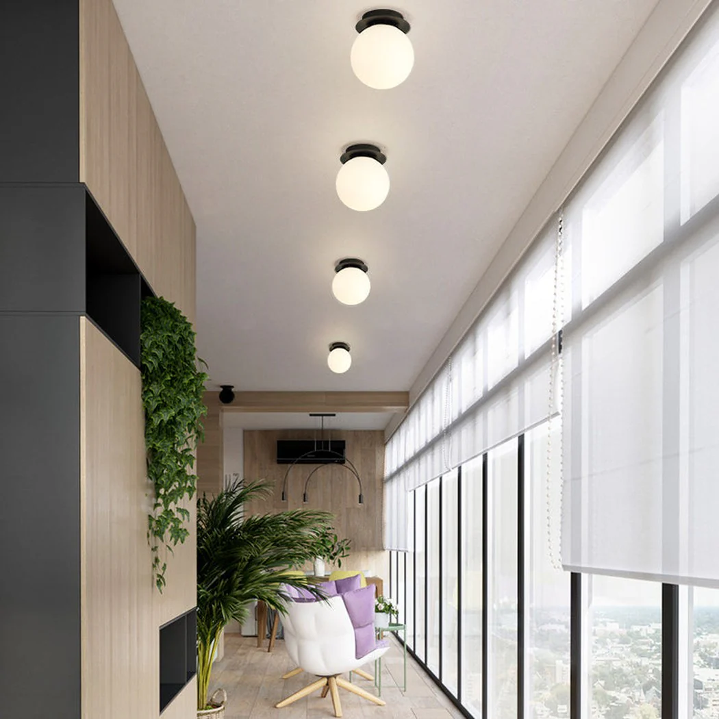 Odesa Black Round Sphere Minimalist Wall Light / Ceiling Light - Image 7