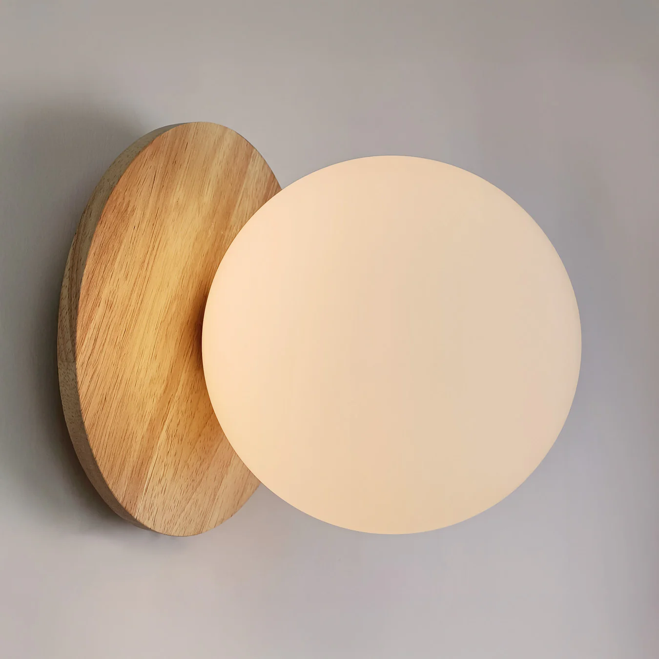 Odesa Wooden Plate Minimalist Line Wall Light - Image 2