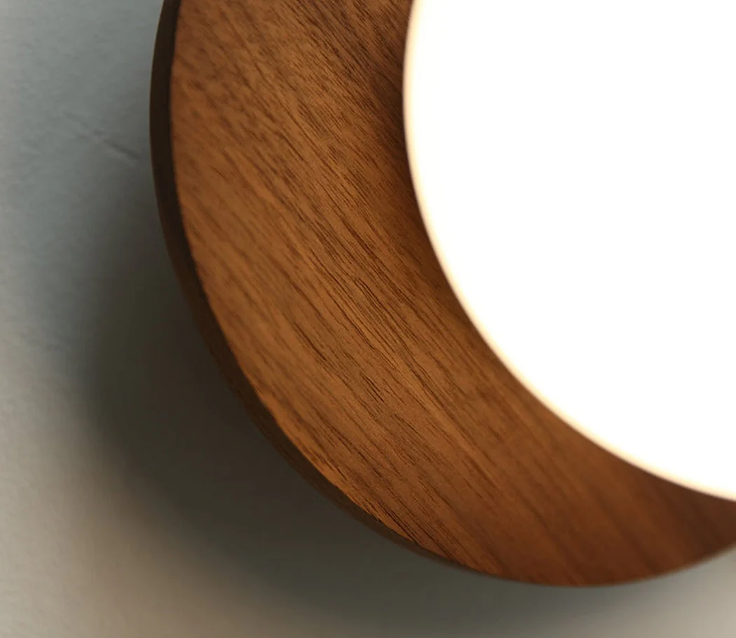 Odesa Wooden Plate Minimalist Line Wall Light - Image 5