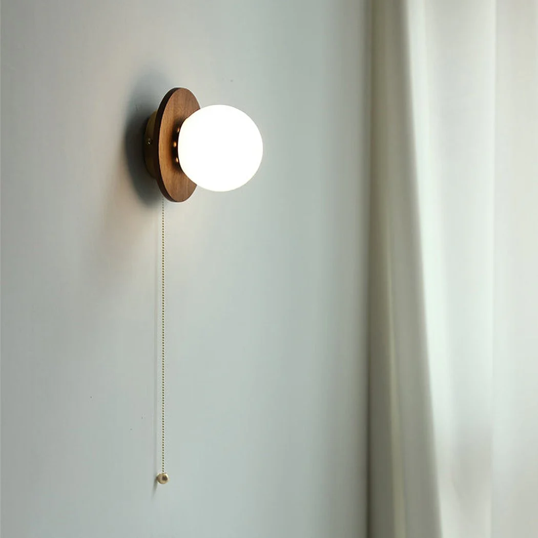 Odesa Wooden Plate Minimalist Line Wall Light - Image 7