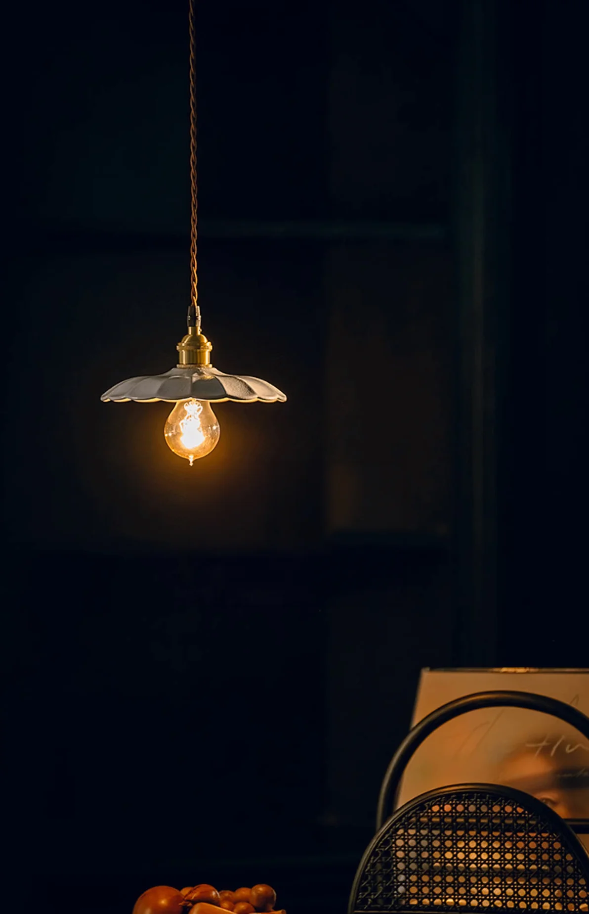 Odette Porcelain Shade Brass Fitting Pendant Light - Image 22