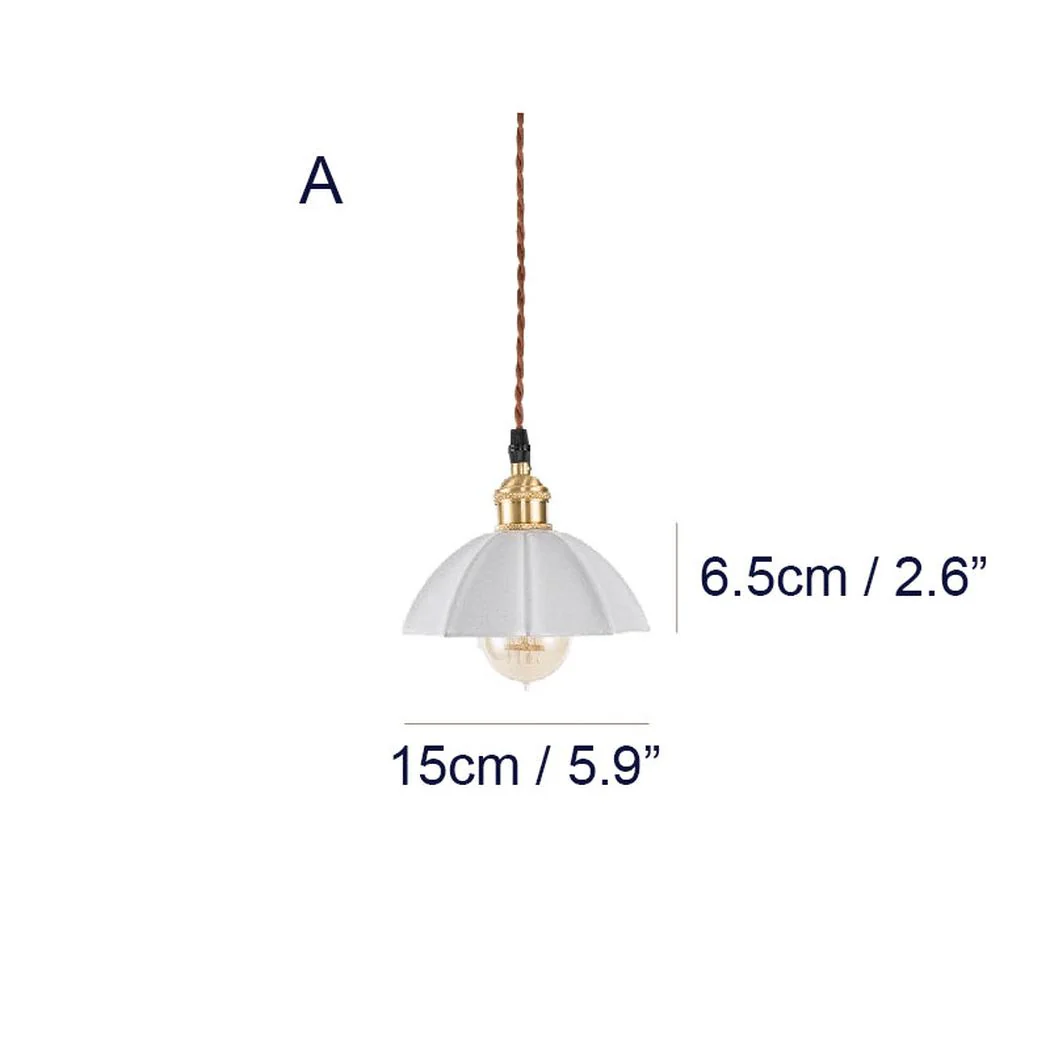 Odette Porcelain Shade Brass Fitting Pendant Light - Image 3