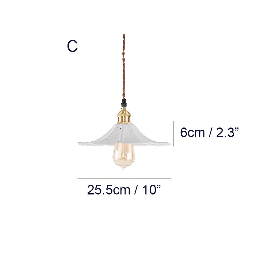 Odette Porcelain Shade Brass Fitting Pendant Light - Image 5