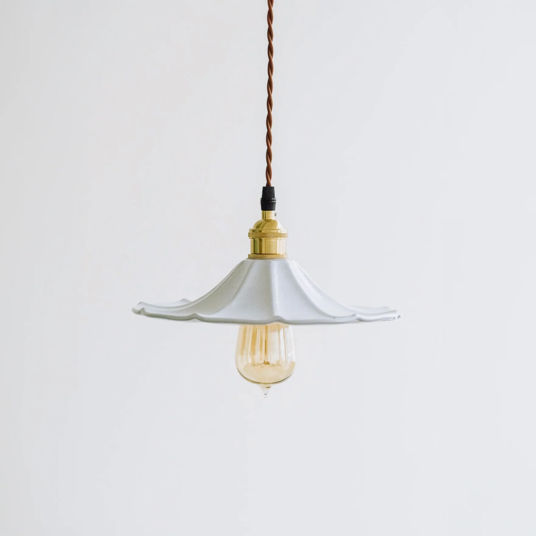 Odette Porcelain Shade Brass Fitting Pendant Light - Image 6