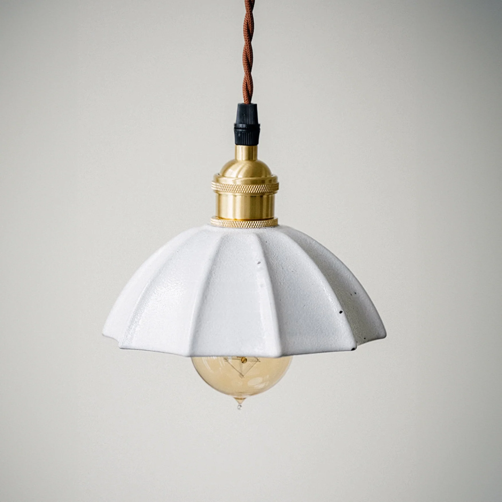 Odette Porcelain Shade Brass Fitting Pendant Light - Image 8