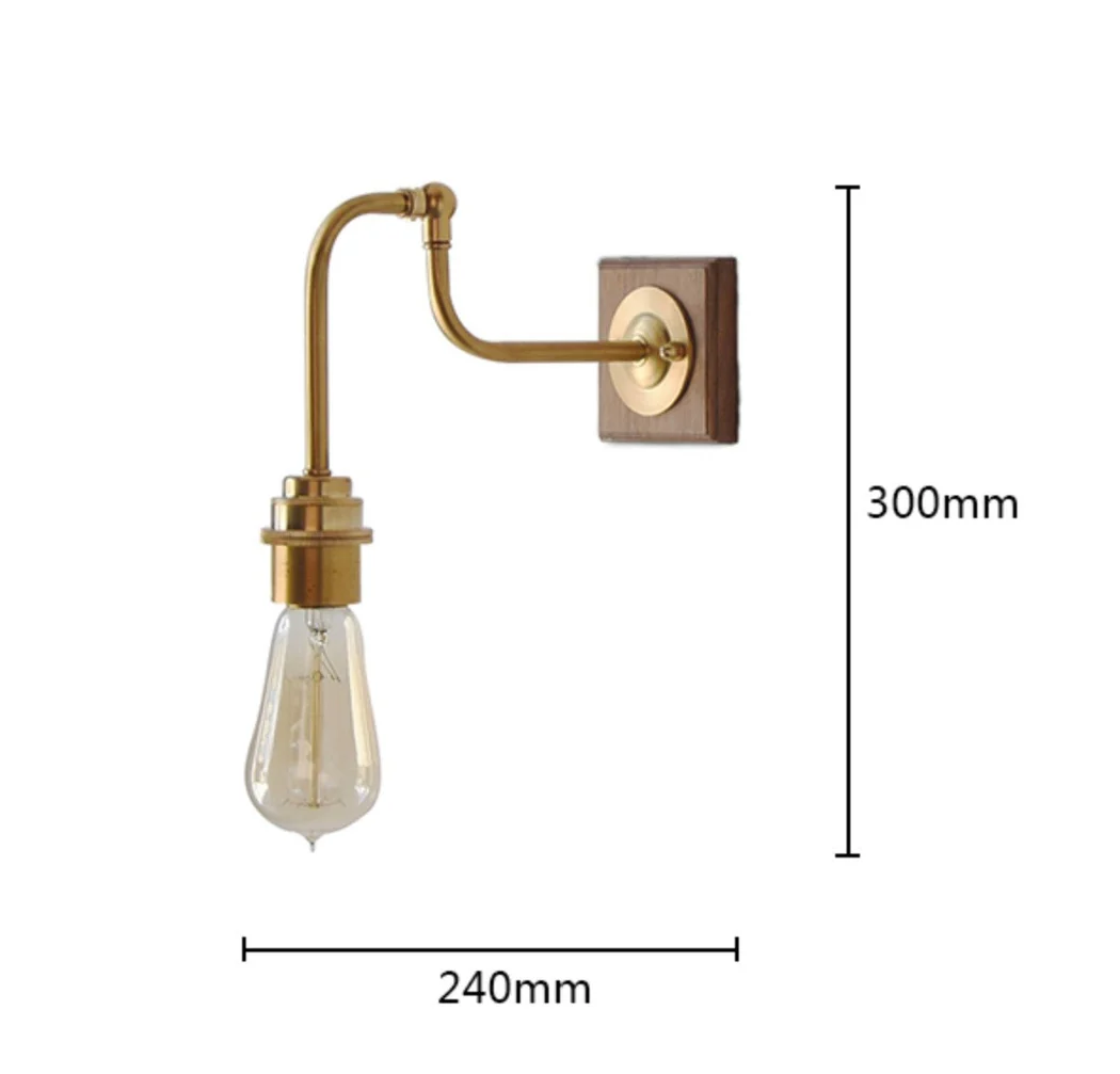 Ogilvy brushed brass & wood wall light - Image 12