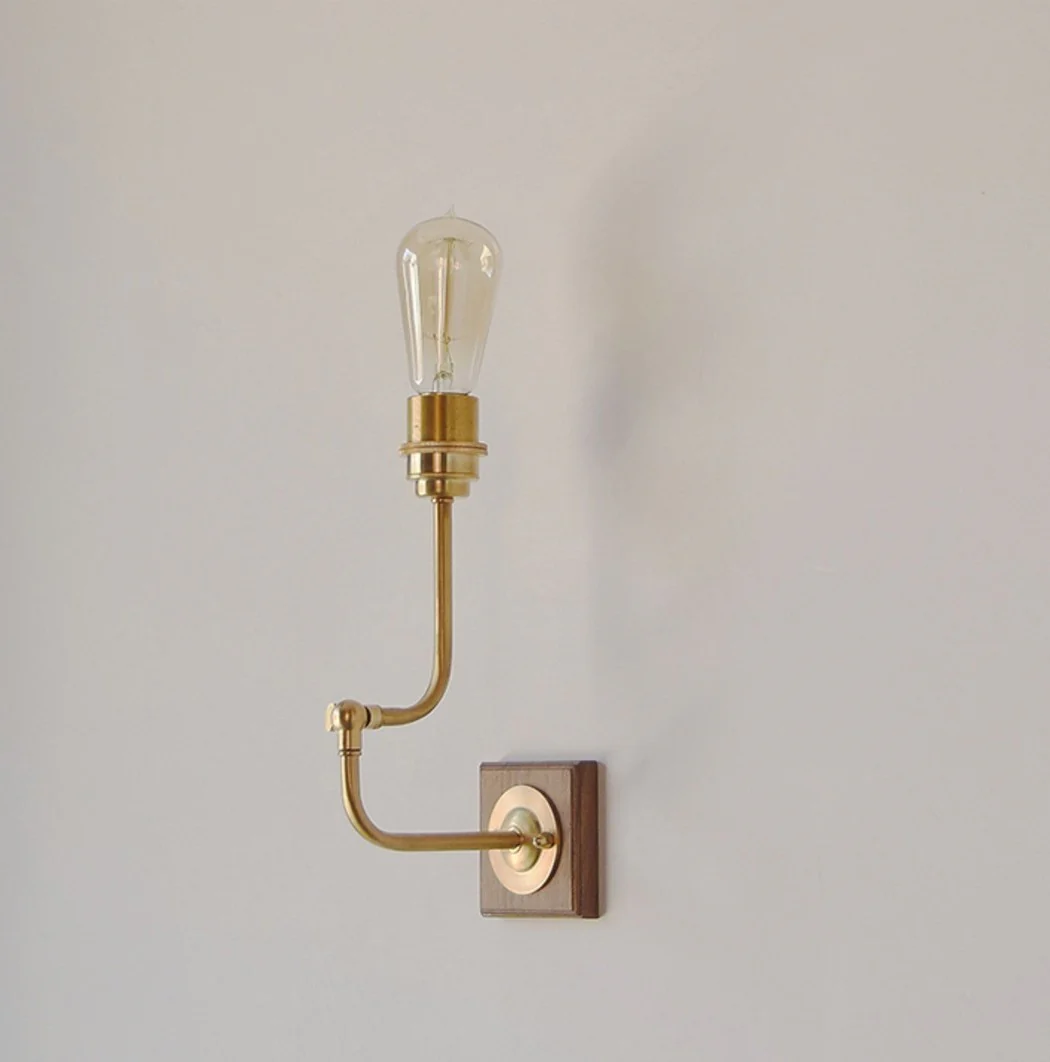 Ogilvy brushed brass & wood wall light - Image 7