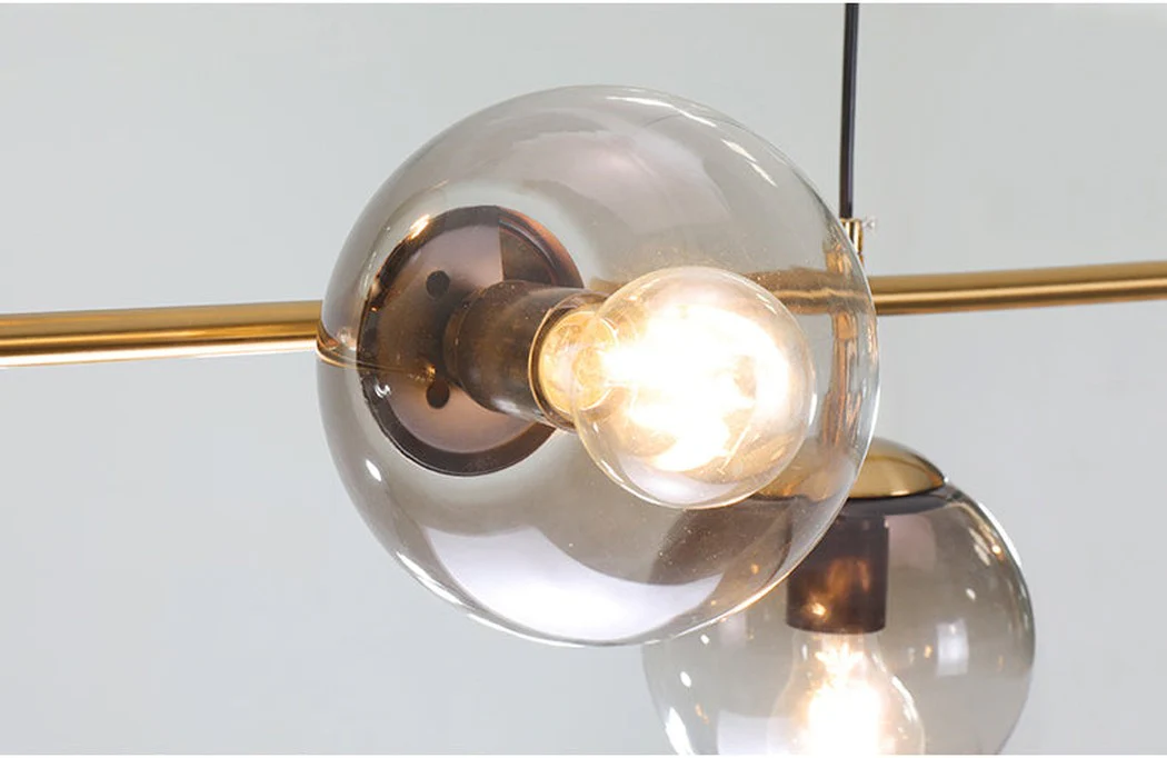 Olive Tree Branch 4 Bulb Staircase Void Brass Pendant Light - Image 7