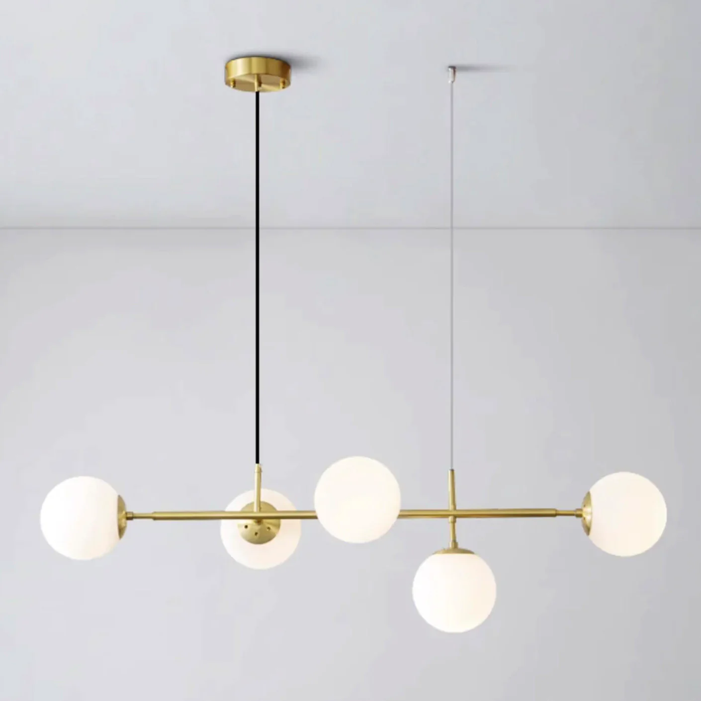 Olive Tree Milky Glass Kitchen Island line pendant light