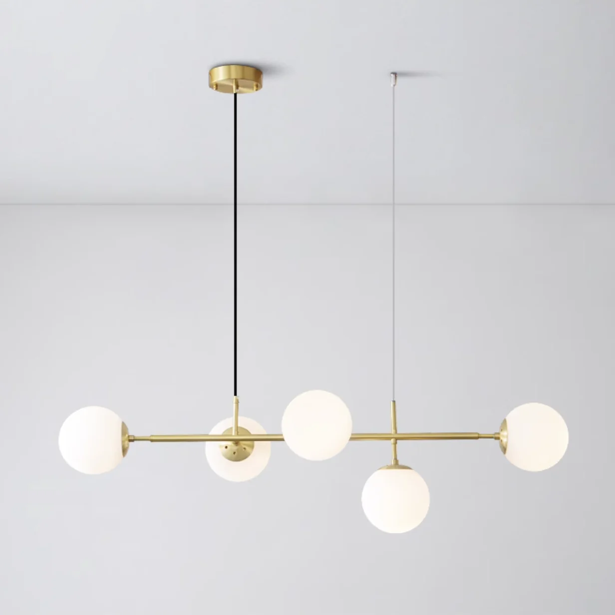 Olive Tree Milky Glass Kitchen Island line pendant light - Image 12