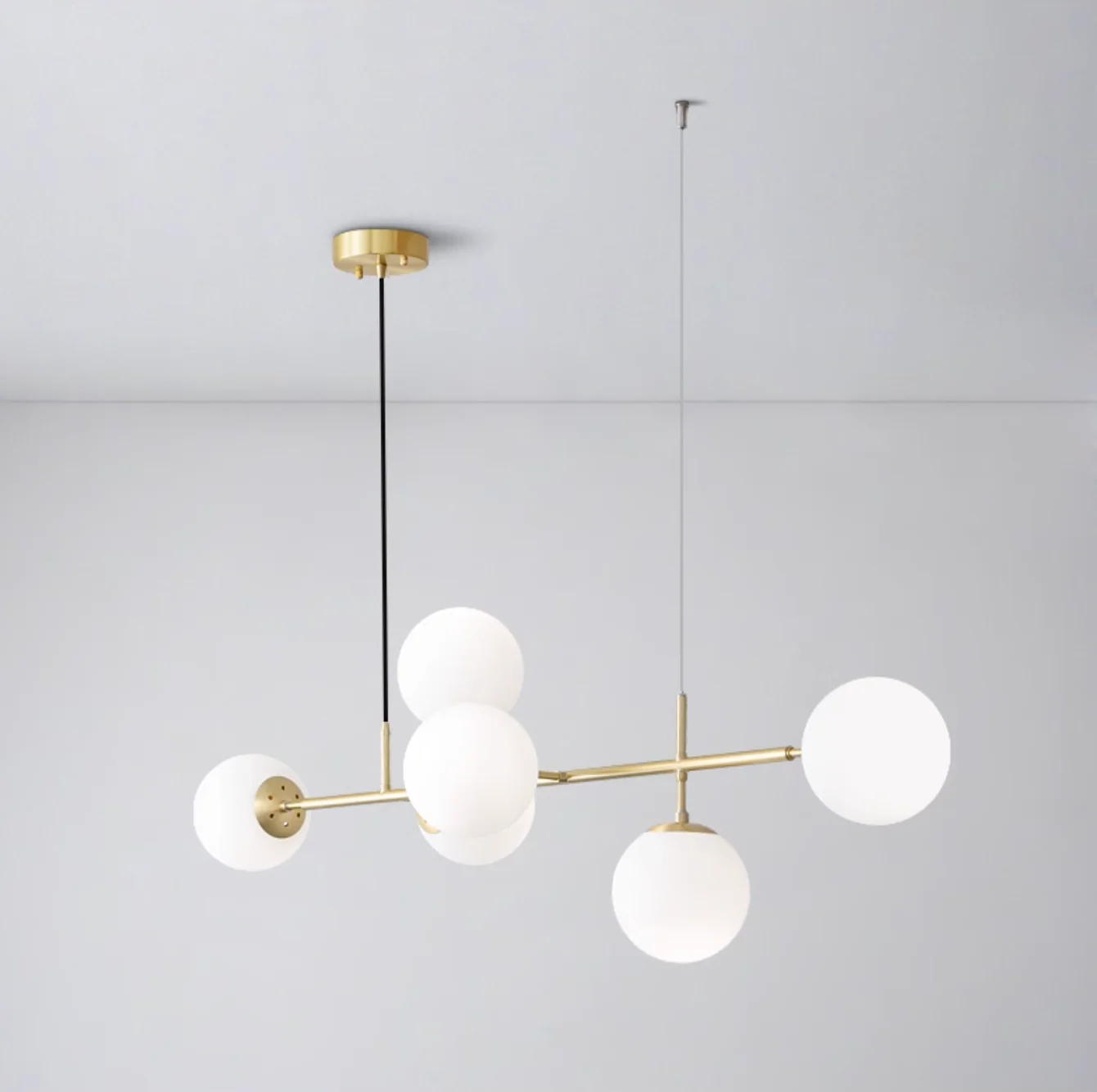 Olive Tree Milky Glass Kitchen Island line pendant light - Image 14