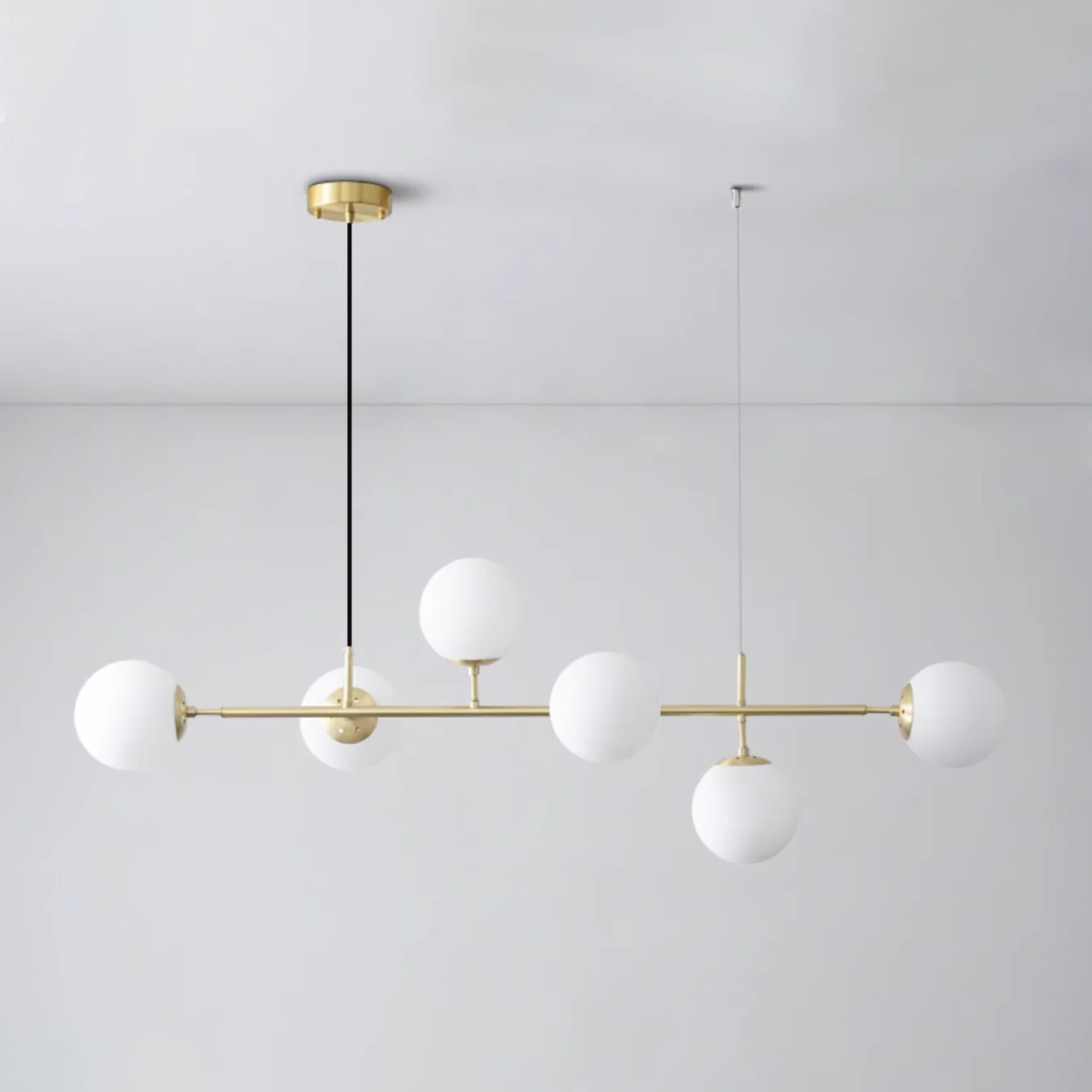 Olive Tree Milky Glass Kitchen Island line pendant light - Image 15