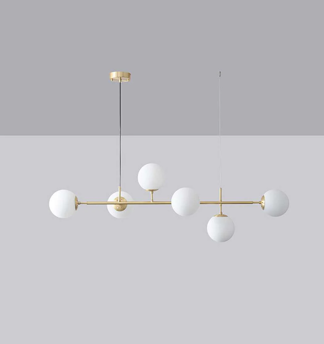 Olive Tree Milky Glass Kitchen Island line pendant light - Image 17