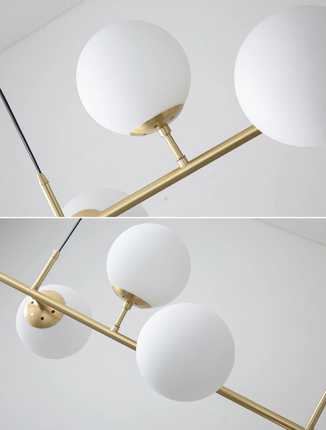 Olive Tree Milky Glass Kitchen Island line pendant light - Image 18