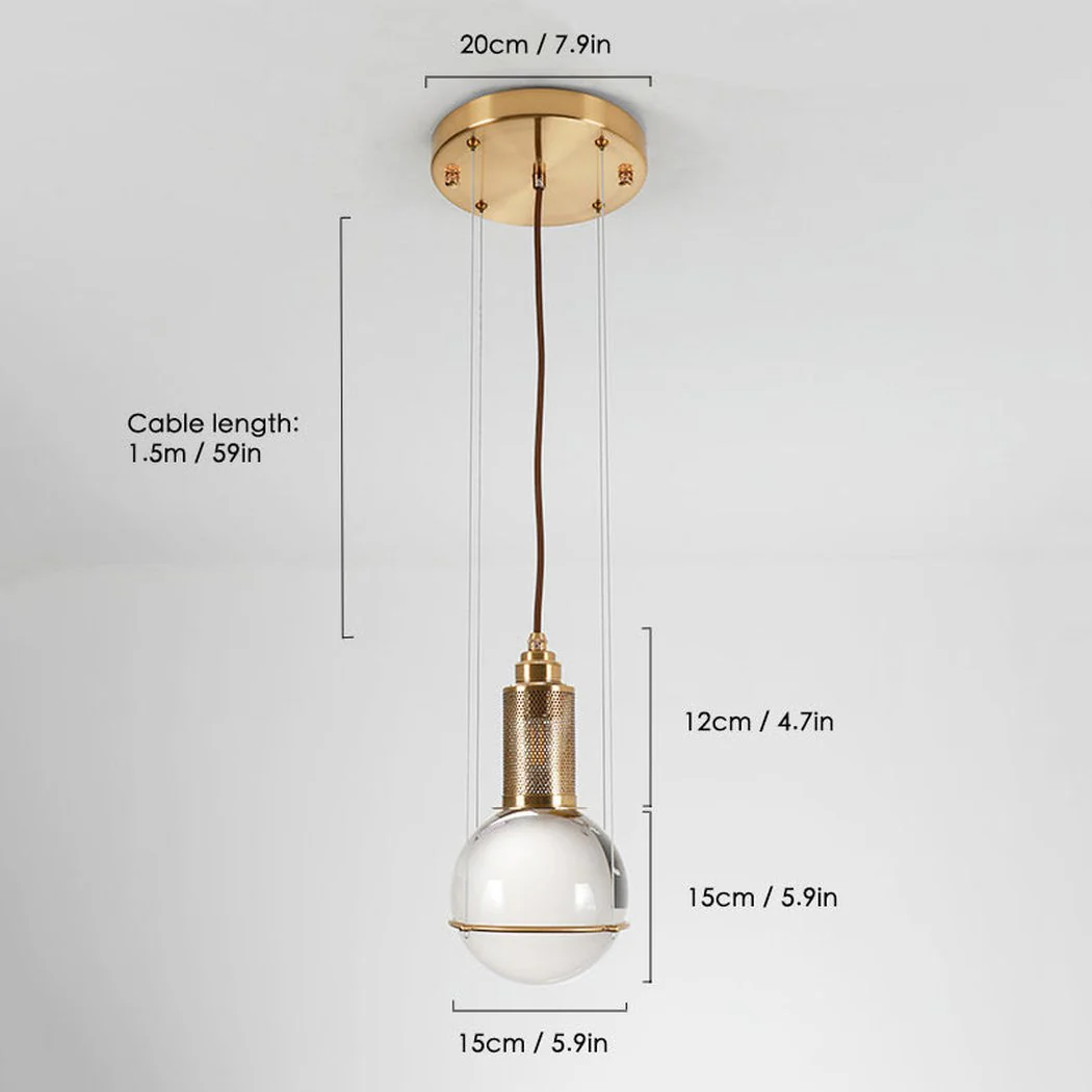 Opal round glass sphere midcentury pendant Light - Image 12