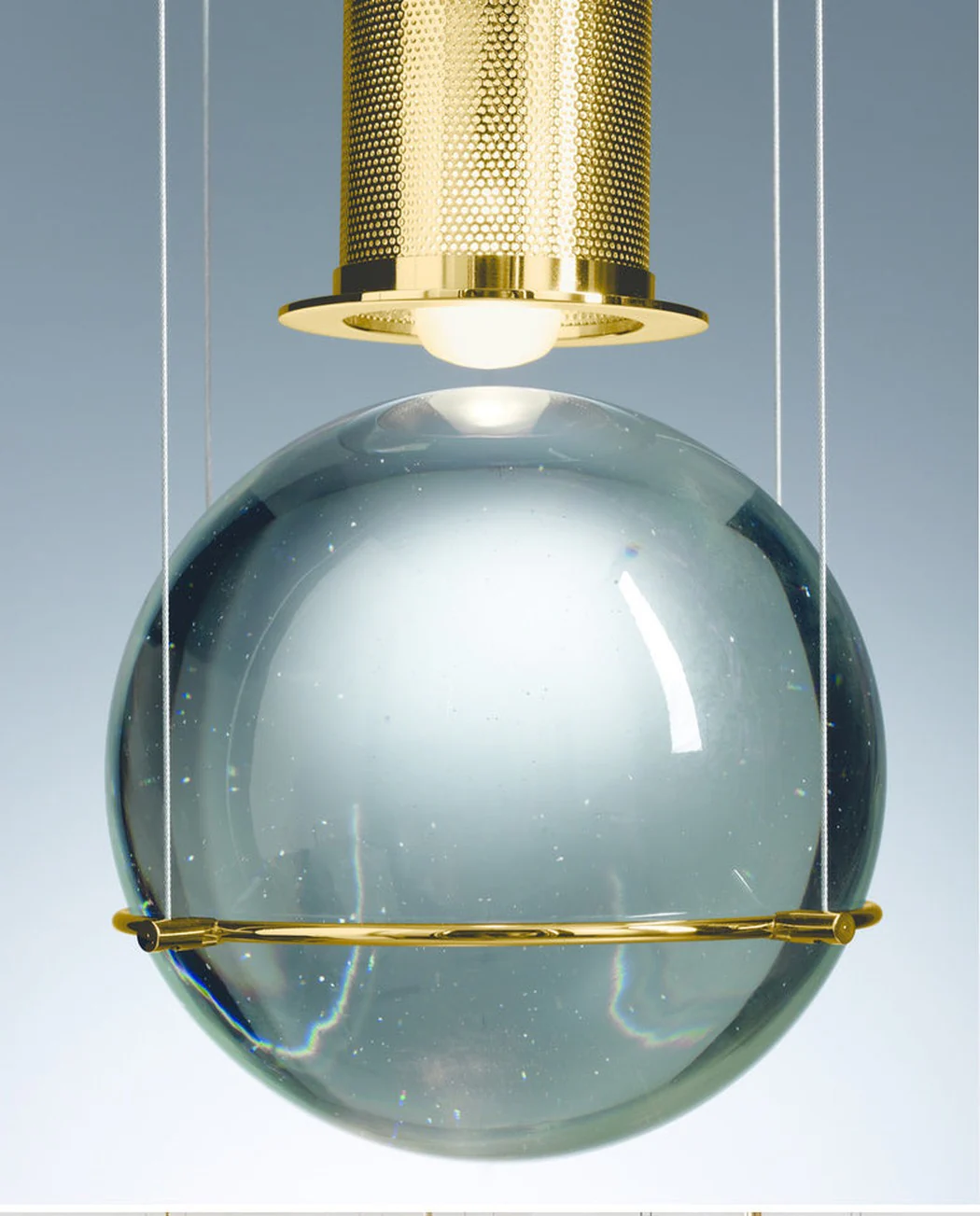 Opal round glass sphere midcentury pendant Light - Image 4