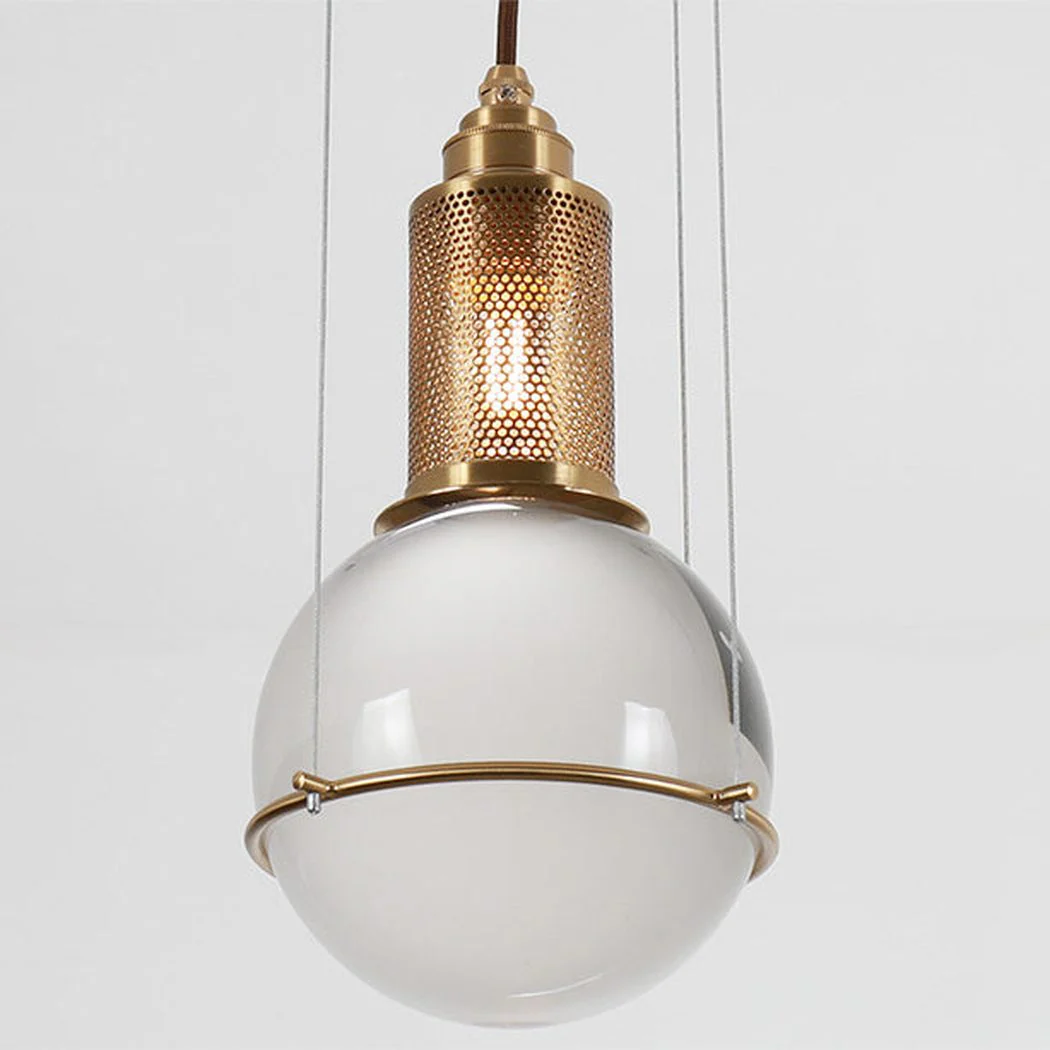 Opal round glass sphere midcentury pendant Light - Image 8