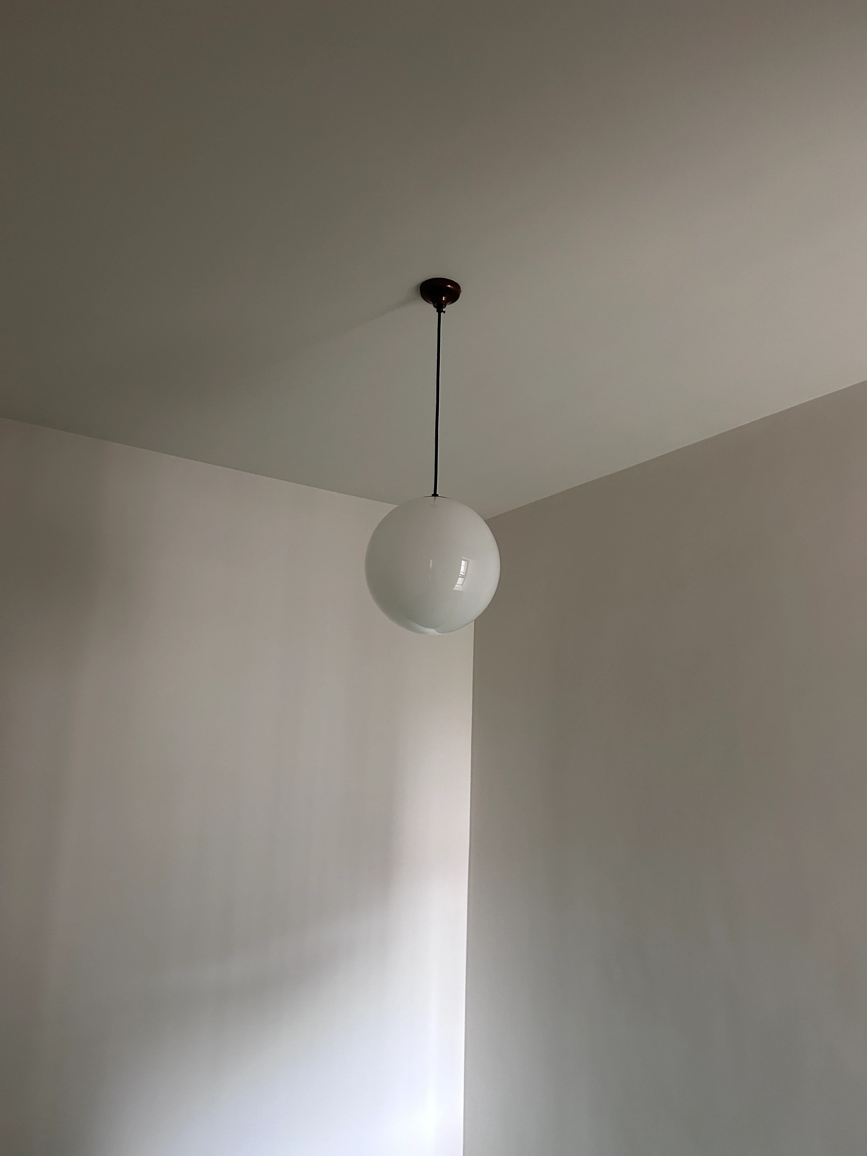 Opaline Milky Glass Pendant Light - fabric cable version - Image 15