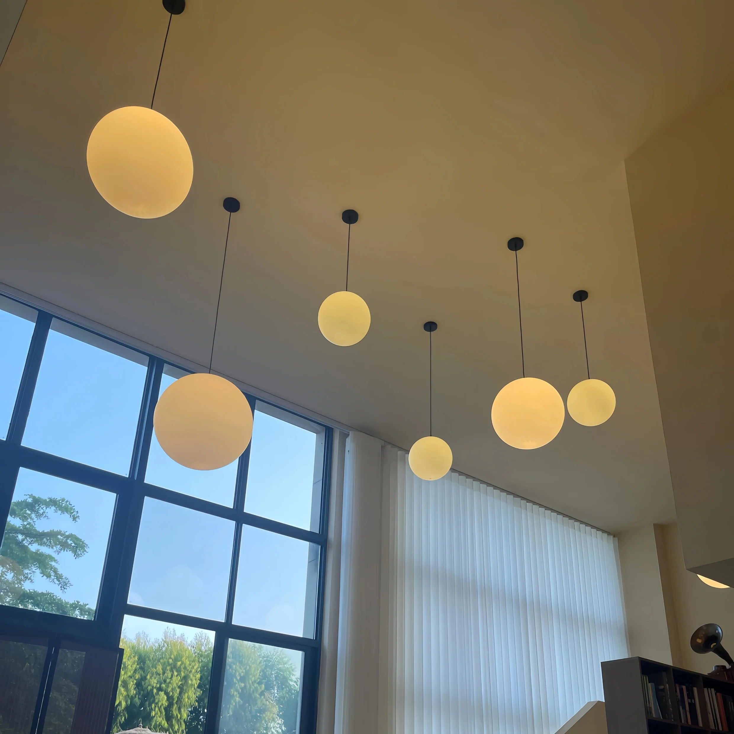Opaline Milky Glass Pendant Light - fabric cable version - Image 17