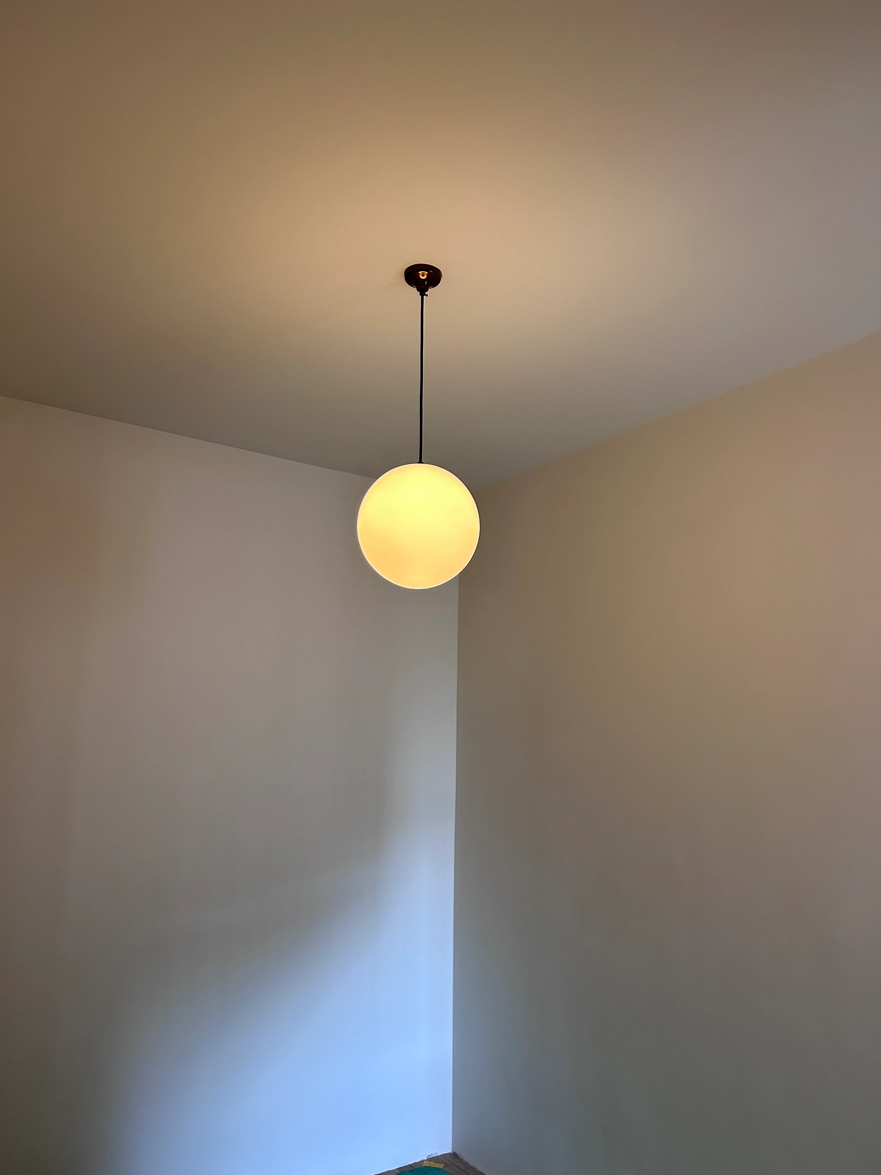 Opaline Milky Glass Pendant Light - fabric cable version - Image 18
