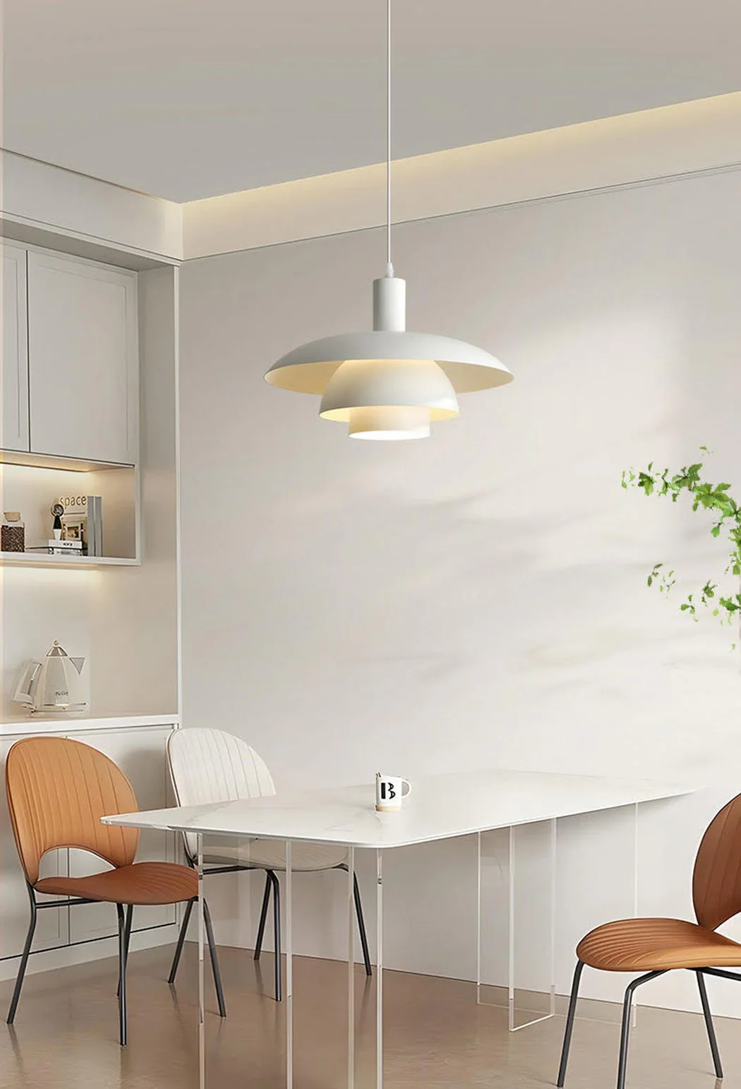 Otago White Mid Century Modern Pendant Light - Image 10