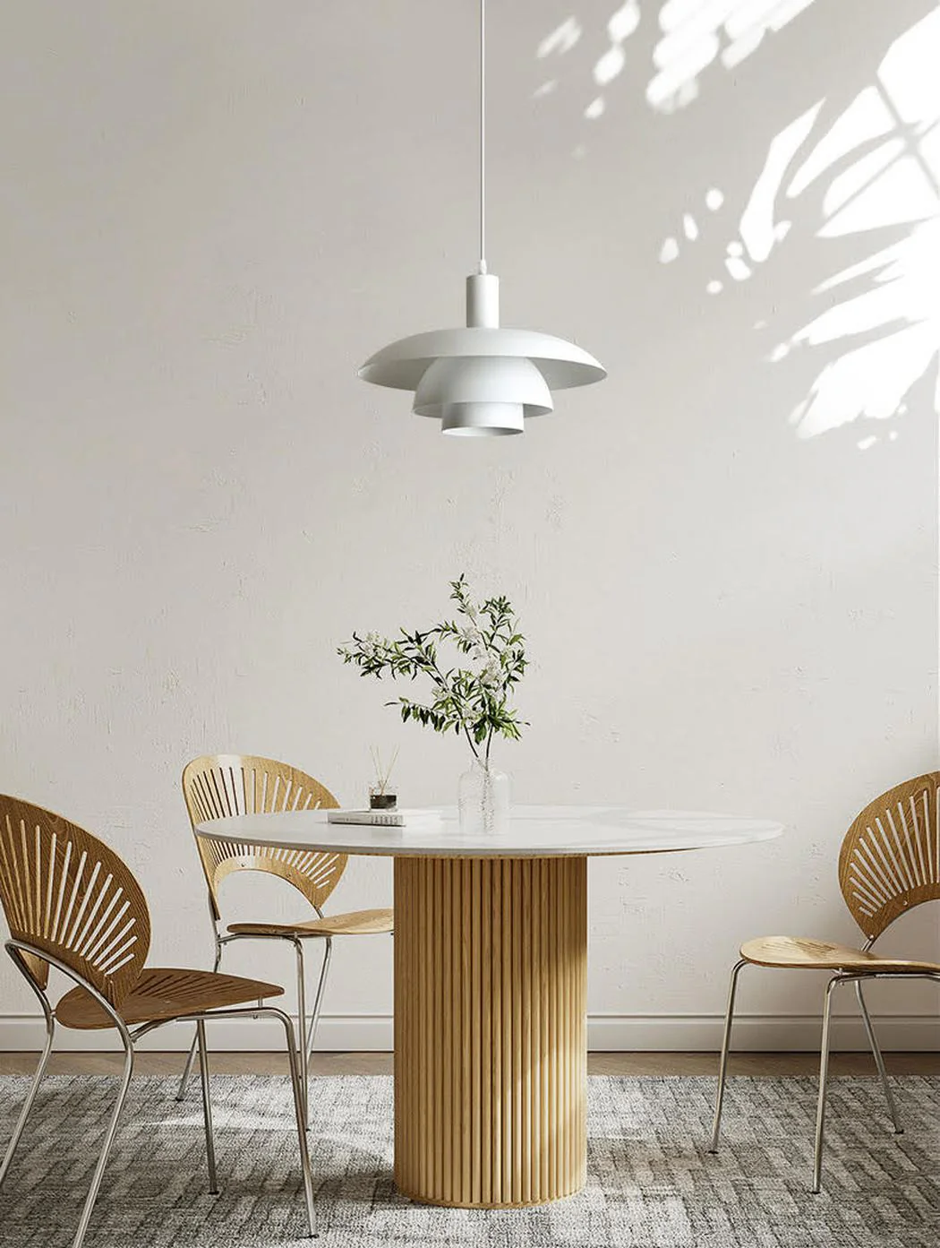 Otago White Mid Century Modern Pendant Light - Image 11