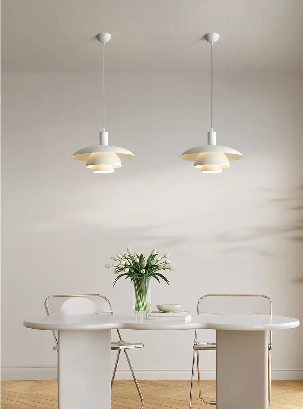 Otago White Mid Century Modern Pendant Light - Image 3
