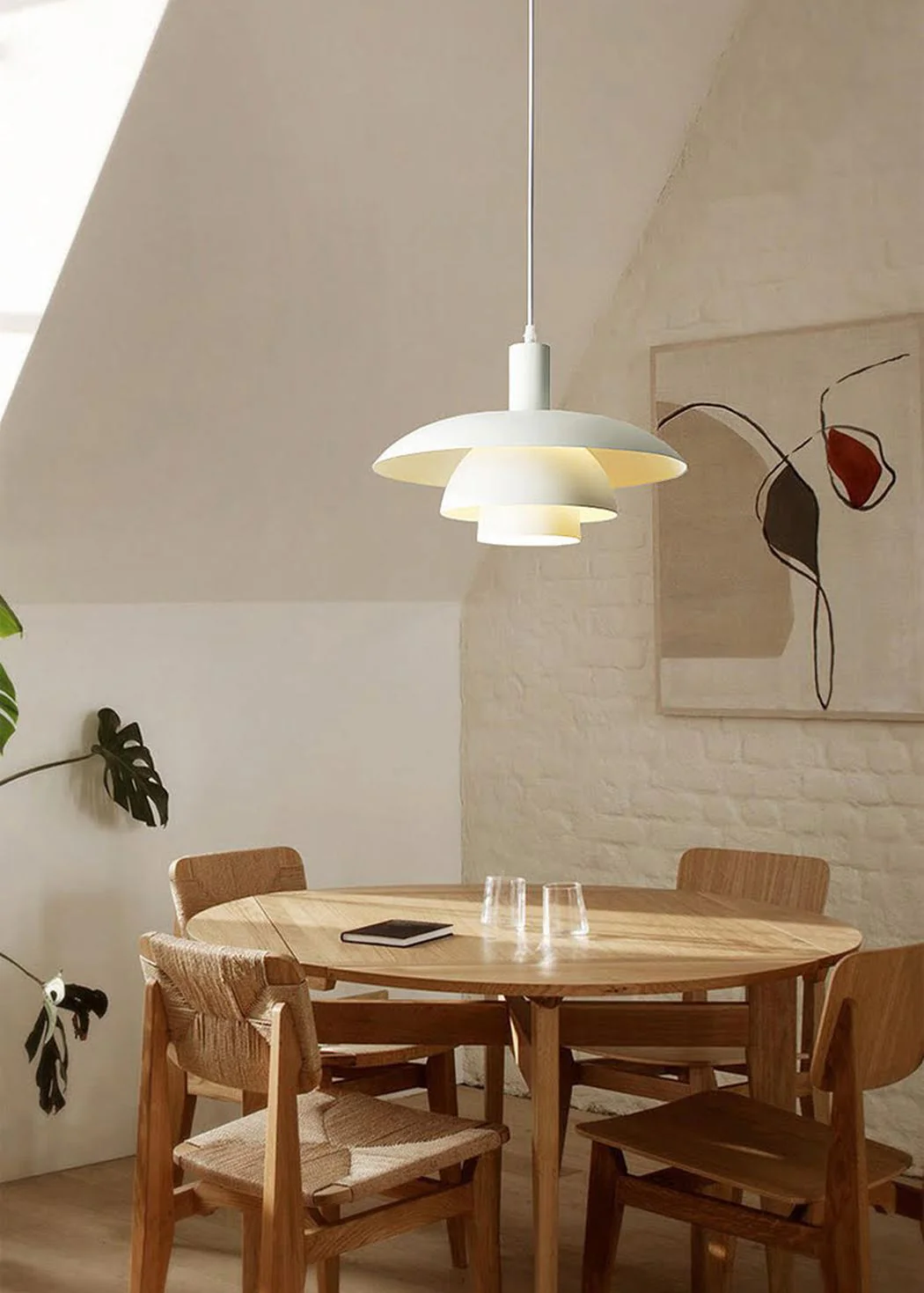 Otago White Mid Century Modern Pendant Light - Image 6