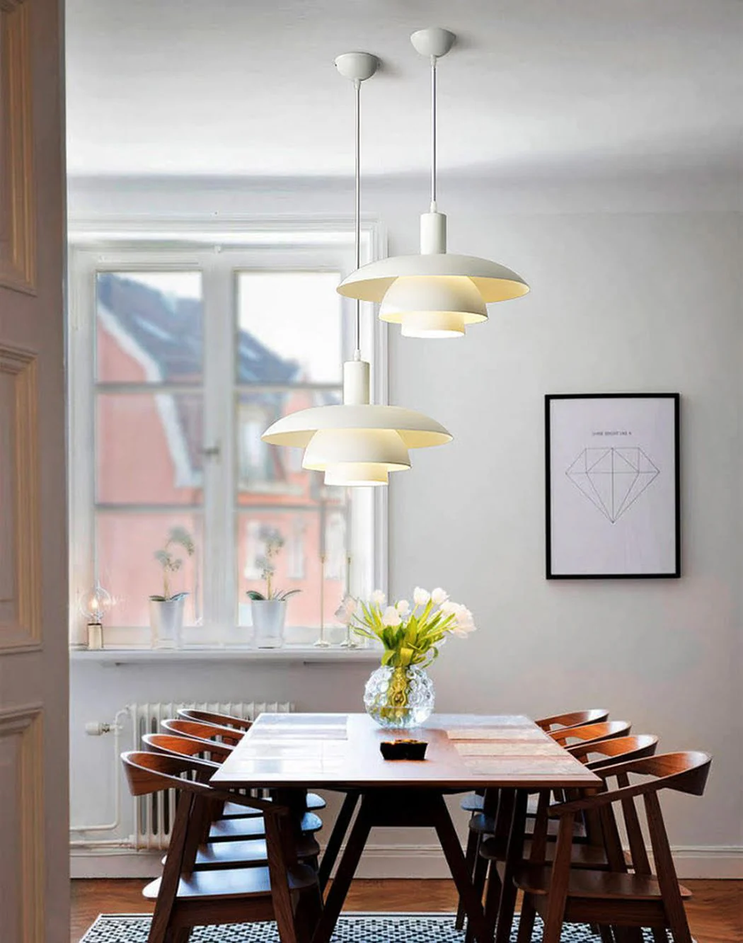 Otago White Mid Century Modern Pendant Light - Image 8