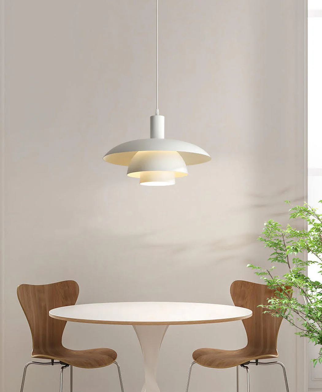 Otago White Mid Century Modern Pendant Light - Image 9