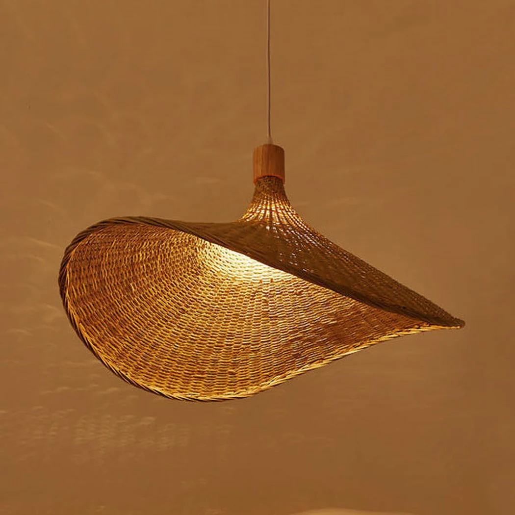 Panama Rattan Wicker Bamboo Pendant Light - Image 10
