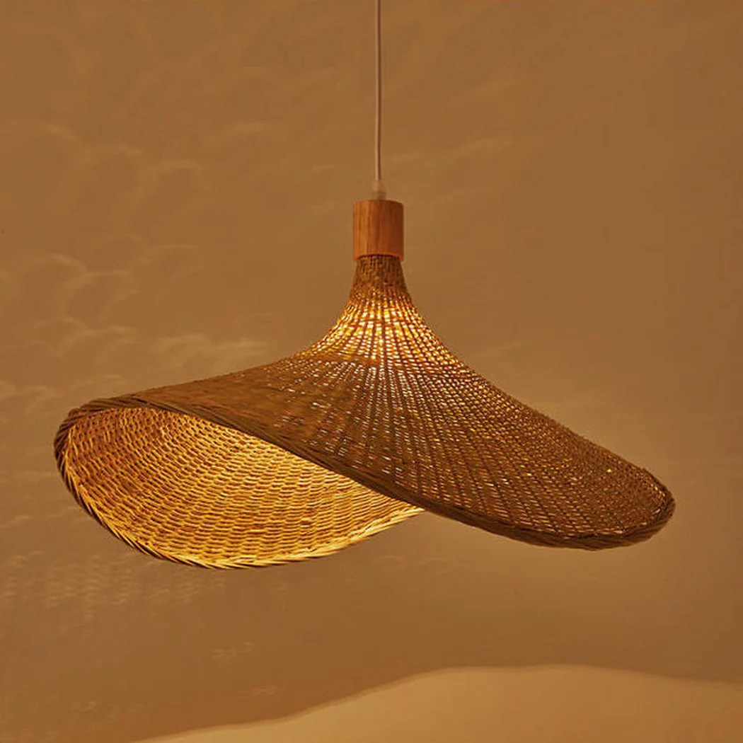 Panama Rattan Wicker Bamboo Pendant Light - Image 11