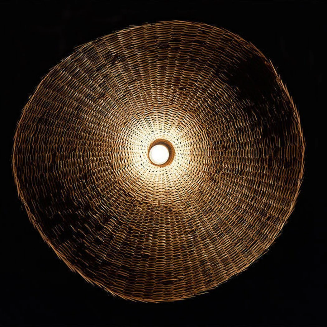 Panama Rattan Wicker Bamboo Pendant Light - Image 2