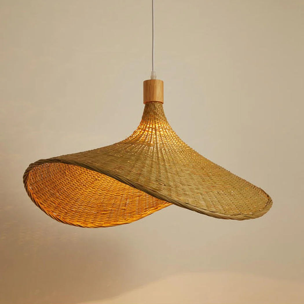 Panama Rattan Wicker Bamboo Pendant Light - Image 6