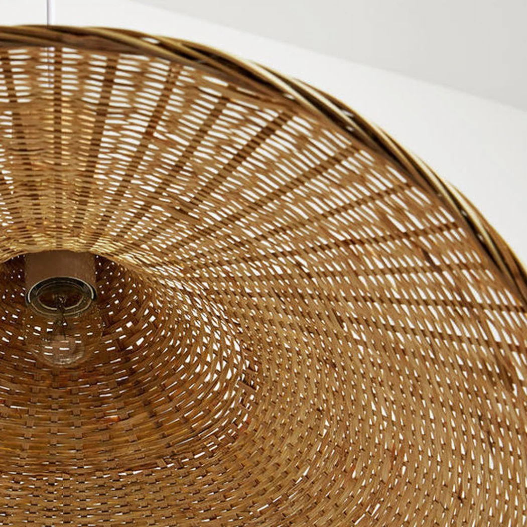 Panama Rattan Wicker Bamboo Pendant Light - Image 8
