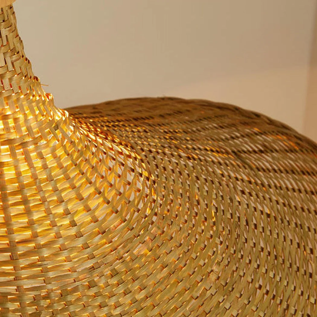 Panama Rattan Wicker Bamboo Pendant Light - Image 9