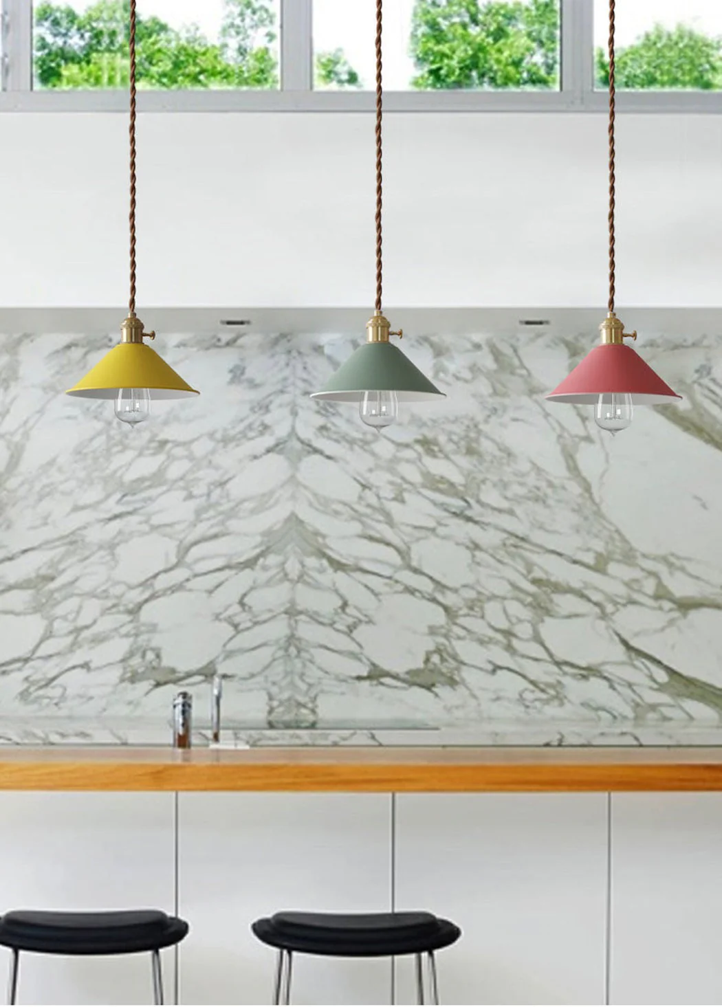 Coloured Cone Shade Industrial Pendant Light - Image 32
